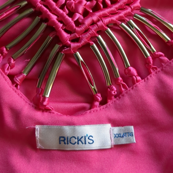 RICKIS Designer Luxury Pink Blouse Side XXL - Picture 15 of 16